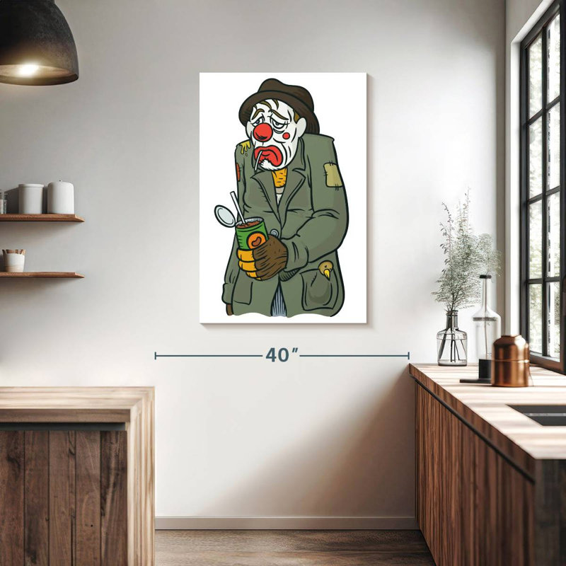Leisha Hobo Clown, 39" H x 26" W