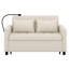 Canapé-lit coulissant avec dossier réversible, poches latérales et deux coussins décoratifs, causeuse en chenille avec ports USB et support pour téléphone-630270861