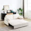 Lit-lit en velours côtelé avec design escamotable, 2 coussins et poches latérales - Confortable pour la vie, la chambre à coucher, un appartement, un bureau, 31 poches réglables, un bureau élégant, un appartement-1607907149
