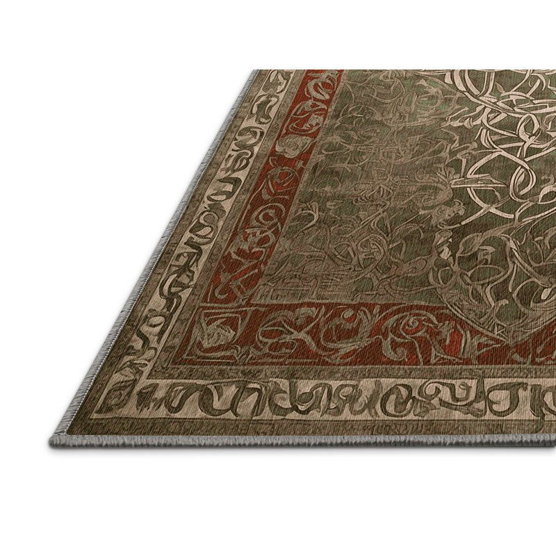 Tapis brun lavable à la machine, Carré 7 pi