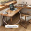 Bureau rectangulaire brun en bois massif-599822303-599822302