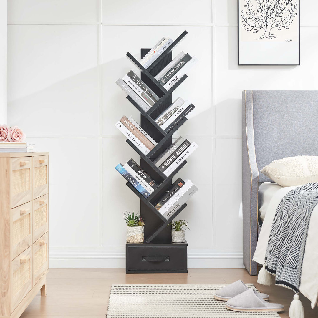 Geometric Storage Bookcase with Drawer,Etagere Bookcase for Living Room, Bedroom Ebern Designs 