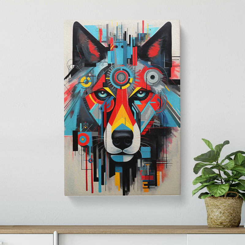 Wolf Constructivism No.2 - Wrapped Canvas, 60cm H x 40cm W x 3cm D