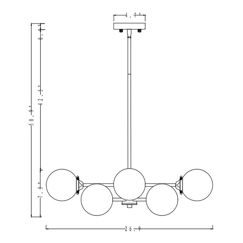 8 - Light Dimmable Sputnik Chandelier