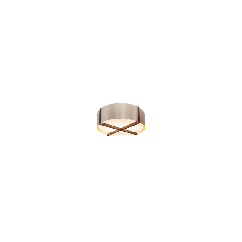 Plura Flush Mount, 9.8" H x 30" W x 30" D, Rose Gold, Walnut