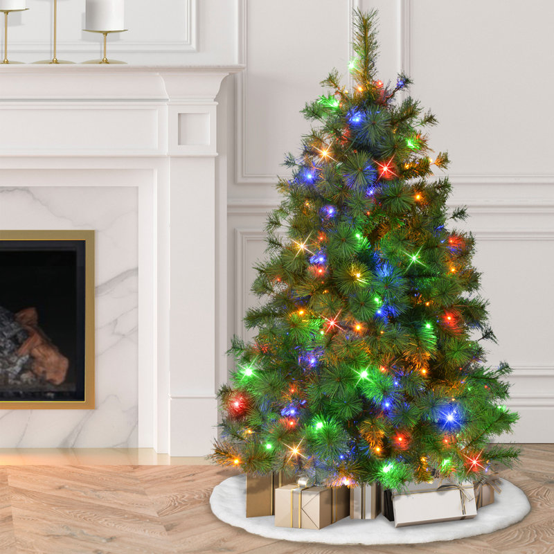 Arbre de Noël artificiel pin 4,5 pi avec 150 lumières DEL double fonction 4,5 pi