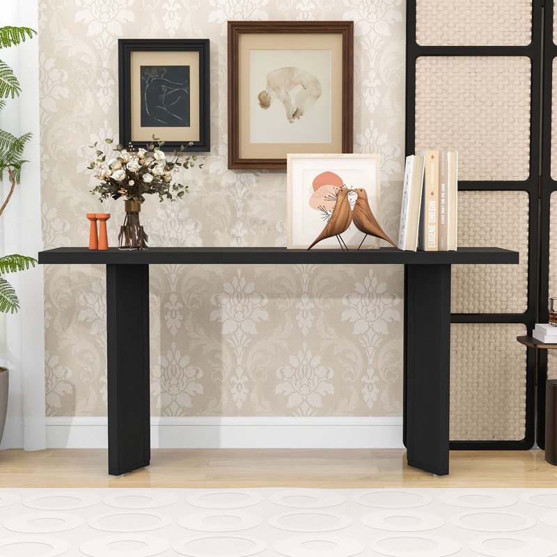 Console moderne avec pieds géométriques, Noir