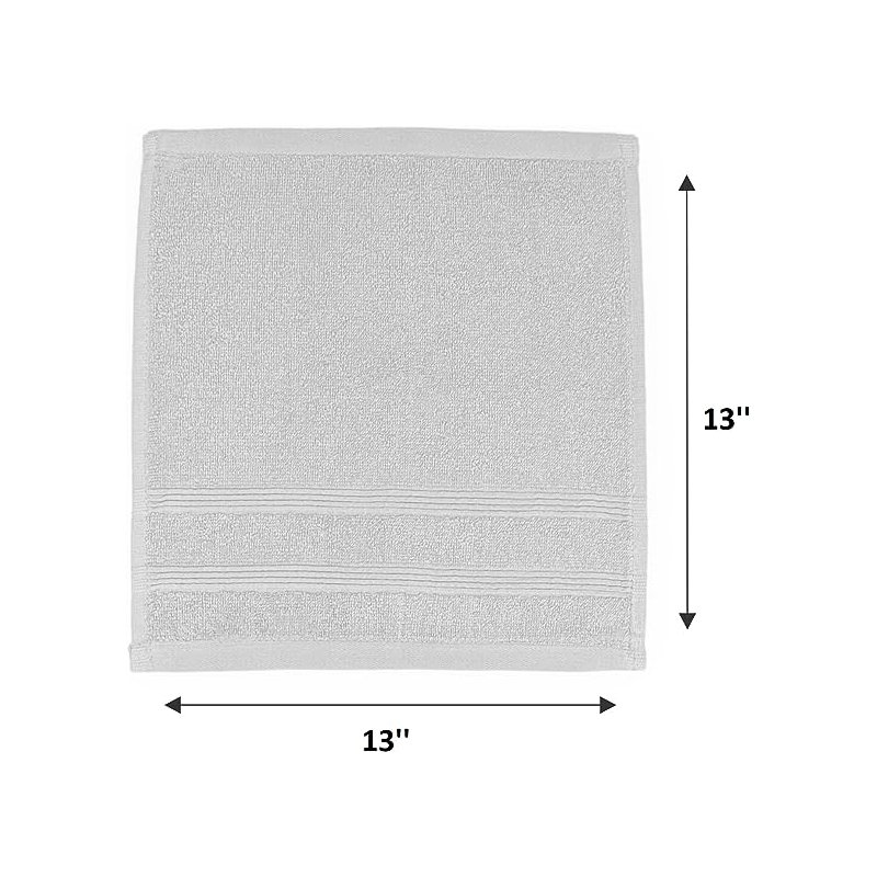 100% Cotton Midweight Washcloth, Light Gray