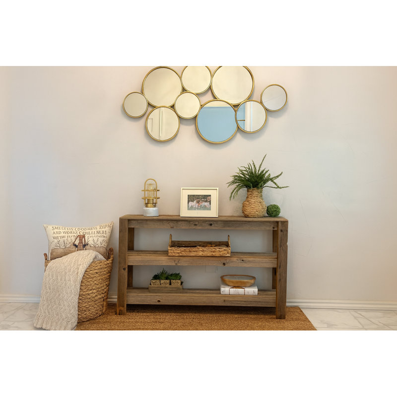 Shepherds Console Table – 46” Natural Reclaimed Wood Entryway Table With 2 Shelves | Rustic Farmhouse Accent Table | Narrow Hallway Table