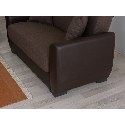 Causeuse-lit convertible en cuir Primo