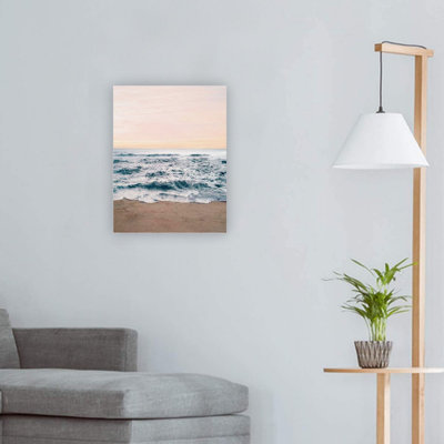 Toile de marée beige, art mural 24 x 18 po