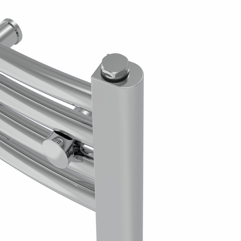 Cioffred Curved Towel Rail Heated Towel Rails, 140cm H x 30cm W x 3.4cm D, Chrome