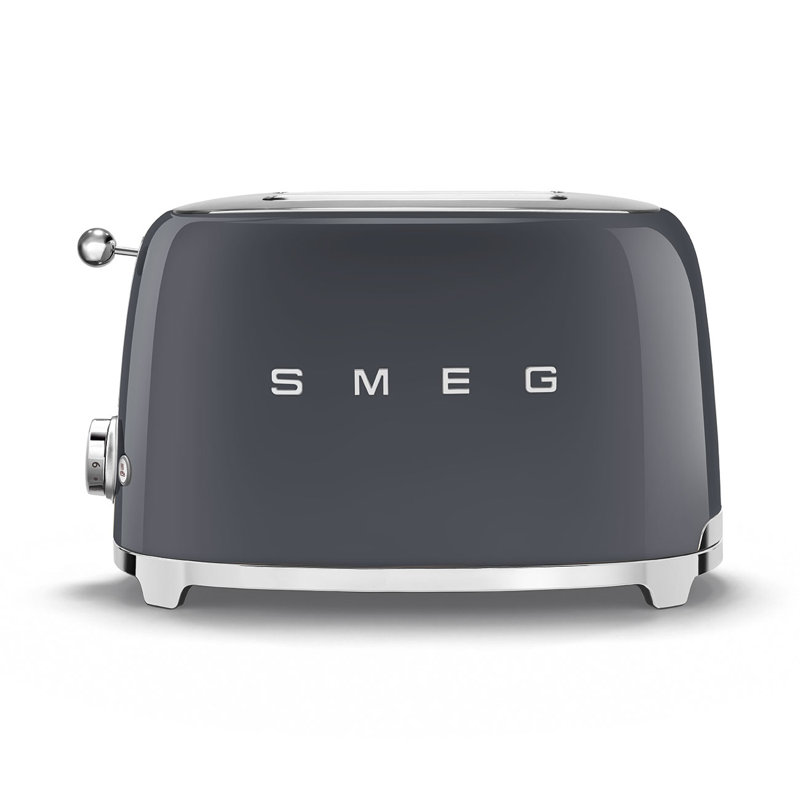 Smeg TSF01 50's Style Retro Two Slice Toaster, Slate Grey