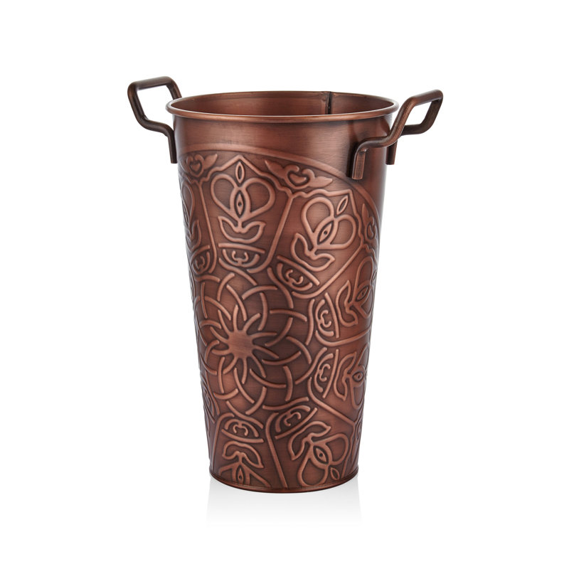 Alayna Handmade Stainless Steel Floor Vase, Copper