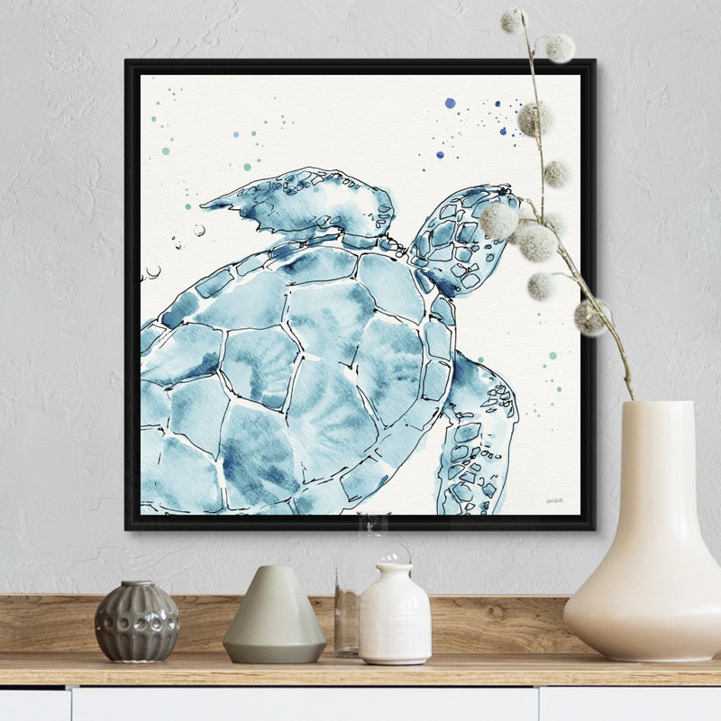 «Deep Sea IX» par Anne Tavoletti - reproduction d'art sur toile, Cadre flottant noir, H 18 po x l 18 po x P 1,75 po