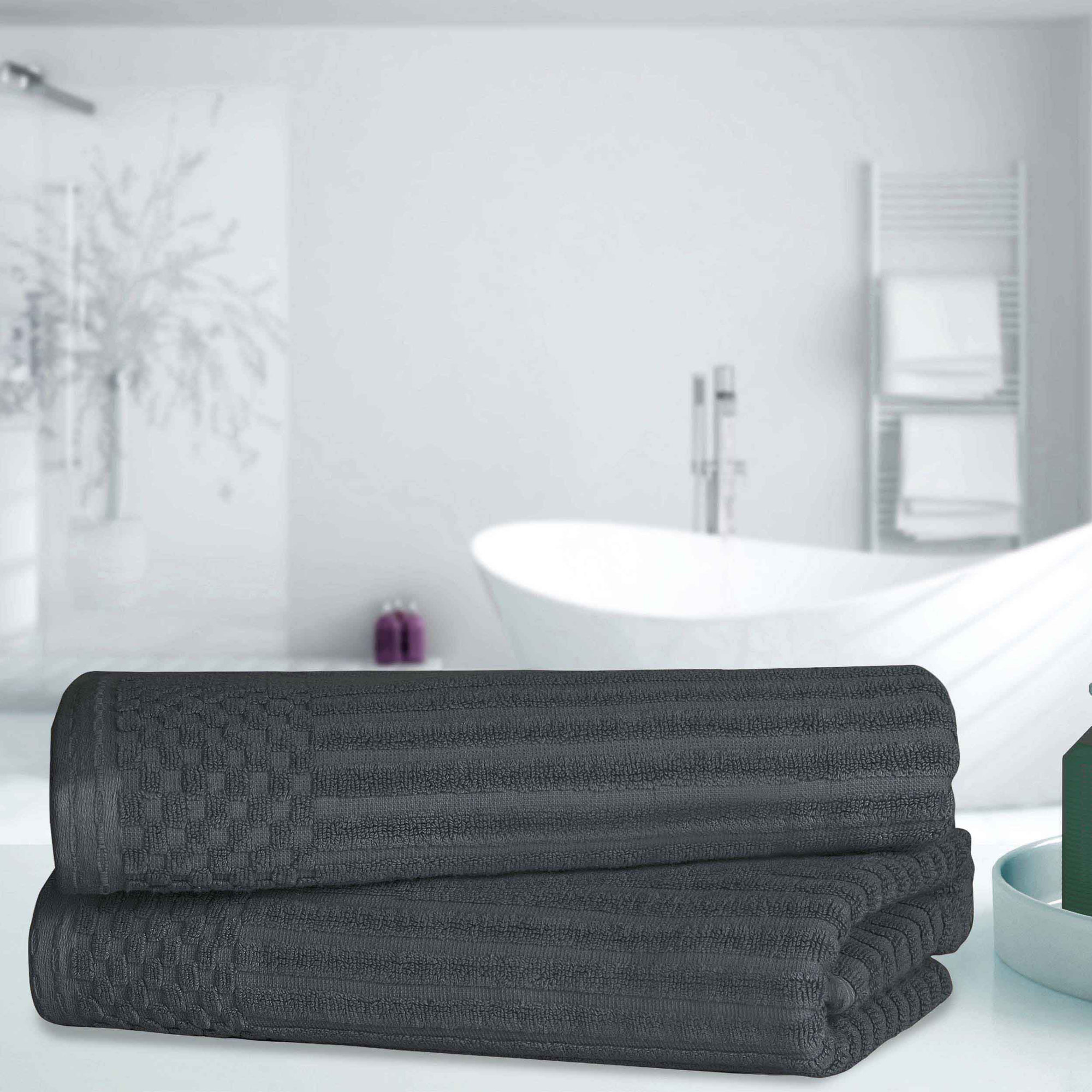 Ribbed Cotton Absorbent Heavyweight Bath Towel, Pine