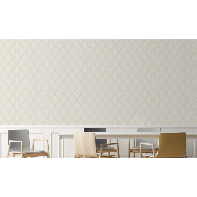 Panneau de papier peint adhésif Vaneesha Ogee, Beige, l 24 po x L 48 po