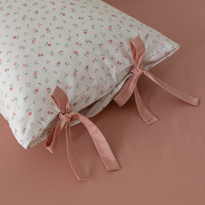 Ensemble d'édredon en polyester 3 pièces Minimalist Chic, Édredon très grand + 2 taies d'oreiller standard, Rose