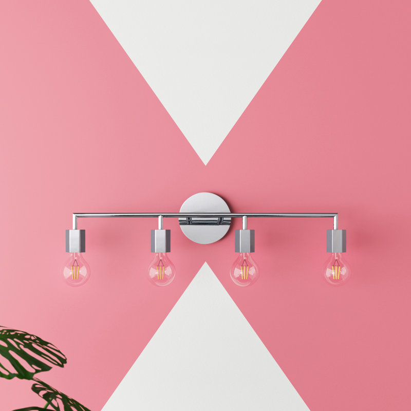 Éclairage pour salle de bain 4 lumières à intensité variable Chanh, Chrome poli