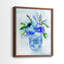 «Blue Bouquet I», reproduction encadrée de qualité supérieure - prête à être accrochée - aucun clou requis - aucun clou requis-154953449-154953448