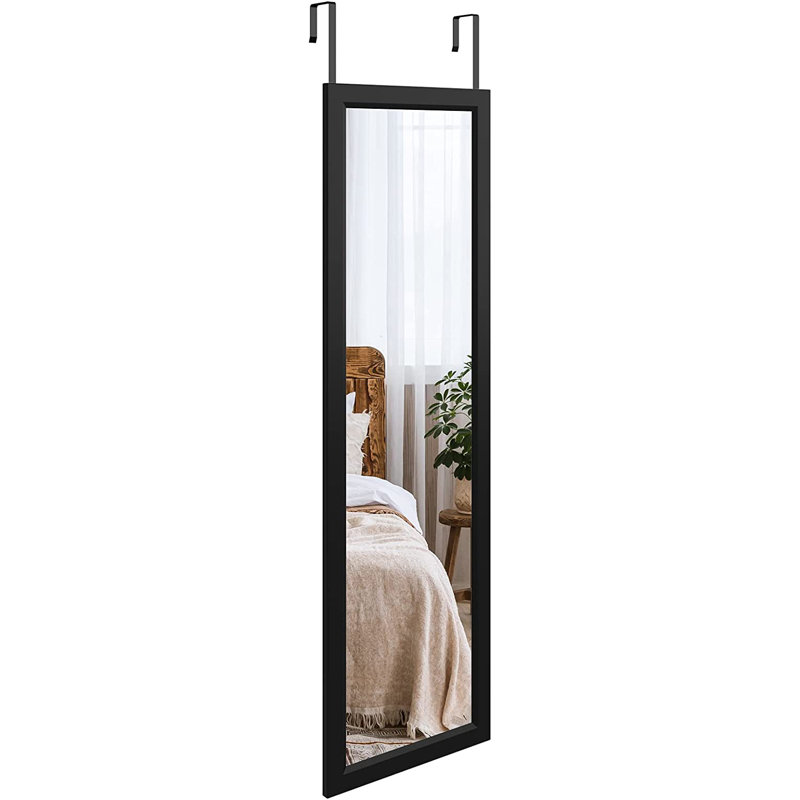 Hazal Metal Flat Wall Mirror, Black