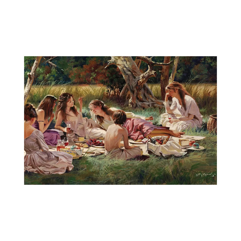 The Picnic by Maher Morcos - Wrapped Canvas Gallery-Wrapped Canvas Giclée, 66.04 cm H x 45.72 cm W x 1.91 cm D