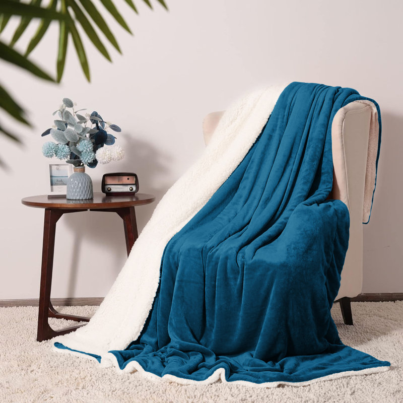 Couverture en molleton doux Microplush, Lit simple, Bleu sarcelle