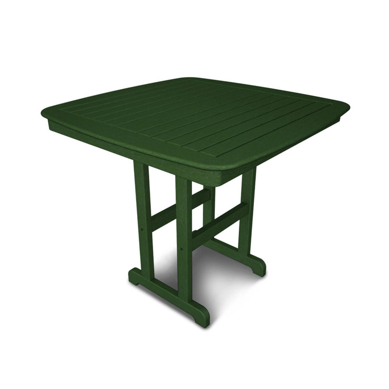 POLYWOOD Nautical Counter Table, Green, W x 42.5" L 42.5" x H 37"