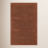 Orlie Hand Tufted Wool Geometric Area Rug in Brown