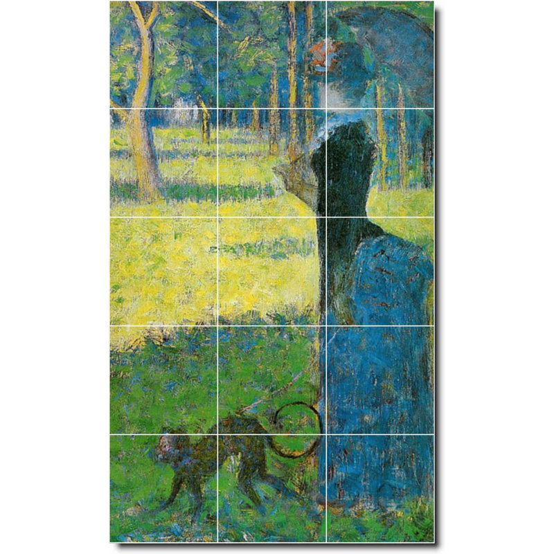 Carreau de peinture murale 24 po x 40 po 8 po x 8 po, Georges Seurat, peinture de campagne W08307