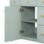 Meuble-lavabo 36 po avec lavabo en céramique, cadre en bois massif vert, portes à fermeture douce, tablettes réglables, 3 tiroirs, y compris un tiroir à double profondeur pour le rangement du sèche-cheveux-558189141