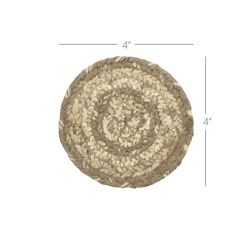 Jute Round 6 Piece Coaster Set