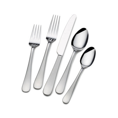 Gourmet Basics by Mikasa Symmetry 20-Piece 18/0 Stainless Steel Flatware Set