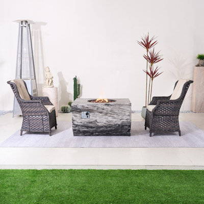 2-Person Outdoor Seating Group With Firepit