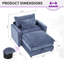 Fauteuil moelleux et demi avec repose-pieds de 46 po de largeur-132043003