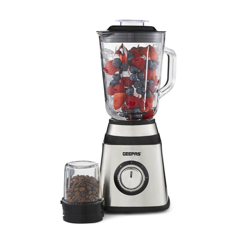 GEEPAS 500W 2 in 1 Food Jug Blender with 1.5L Glass Jar
