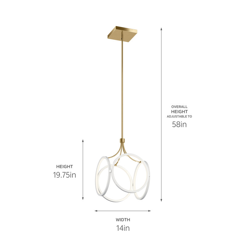 Nikiki 1 - Light LED Pendant, White, 58" H x 14" W x 14" D