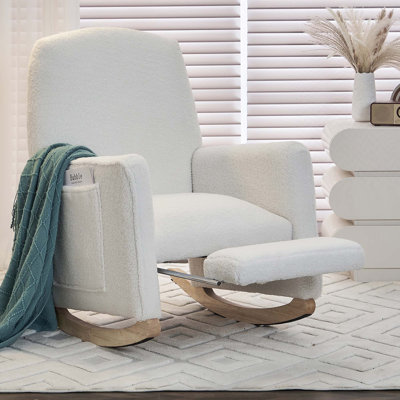 Fabric Rocking Chair With Adjustable Footrest