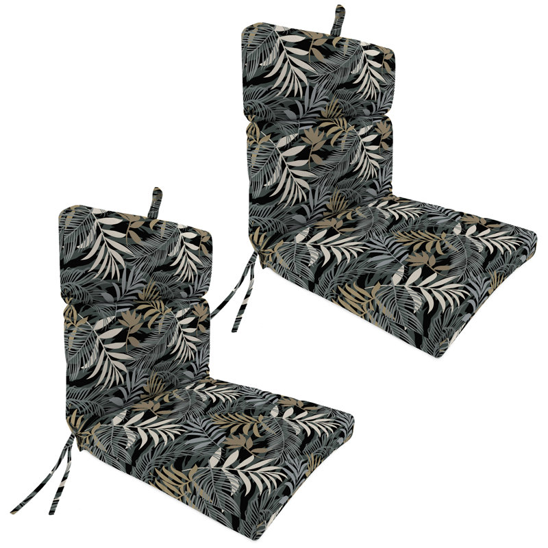 22" x 44" Outdoor Chair Cushion with Ties and Loop (Set of 2)