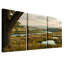 «Winding River Through Grassy Plains and Bluff», ensemble de 3 toiles murales-414564927