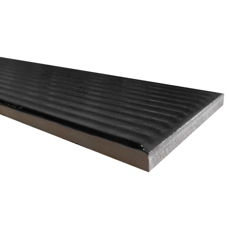 Stacy Garcia ArtBlock Fluted 4x16 Glossy Porcelain Tile, Nero