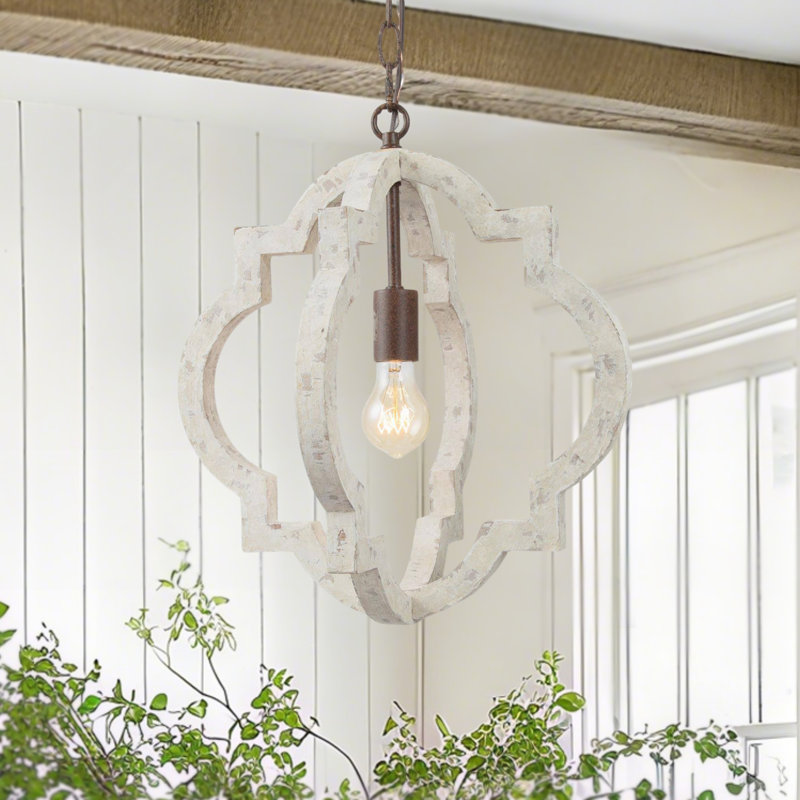  Fuqua 1 - Light Dimmable Star Pendant, Weathered-White