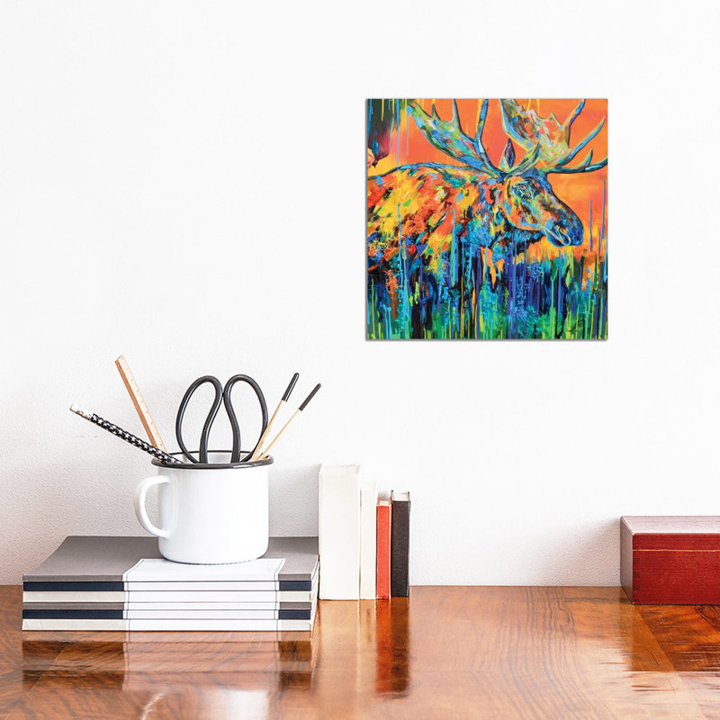 Moose by Lindsey Dahl - Gallery-Wrapped Canvas Giclée on Canvas, 30.48 cm H x 30.48 cm W, Wrapped Canvas