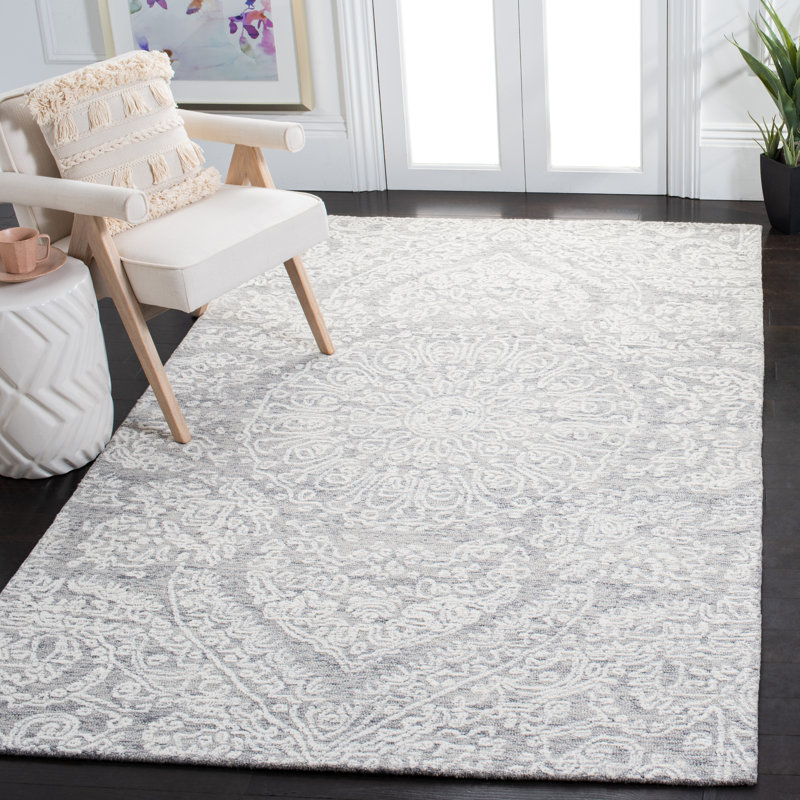 Ambrose Hand Tufted Indian Wool And Cotton With Latex Oriental Rug, Rectangle 5' x 8'