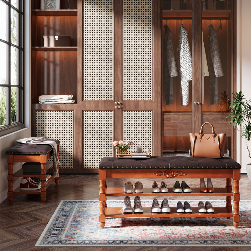 Faux Leather Upholstered Storage Bench