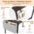 Meeting Room Desk Set Of 4 With Charging Station & Headphone Hook Metal Frame Brown