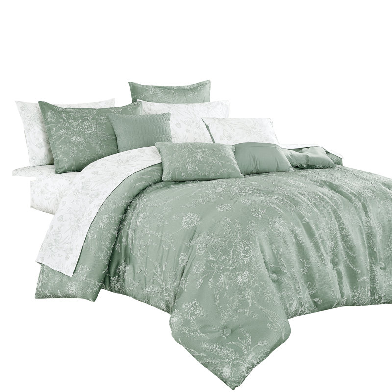Nida Luxury 10 Pieces Complete Bed-in-a-bag Set, Queen Comforter + 9 Additional Pieces