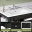 Meuble-lavabo mural de 30 po avec meuble-lavabo flottant avec 2 tiroirs, lavabo simple en céramique à 3 trous et meuble-lavabo moderne noir-242448396