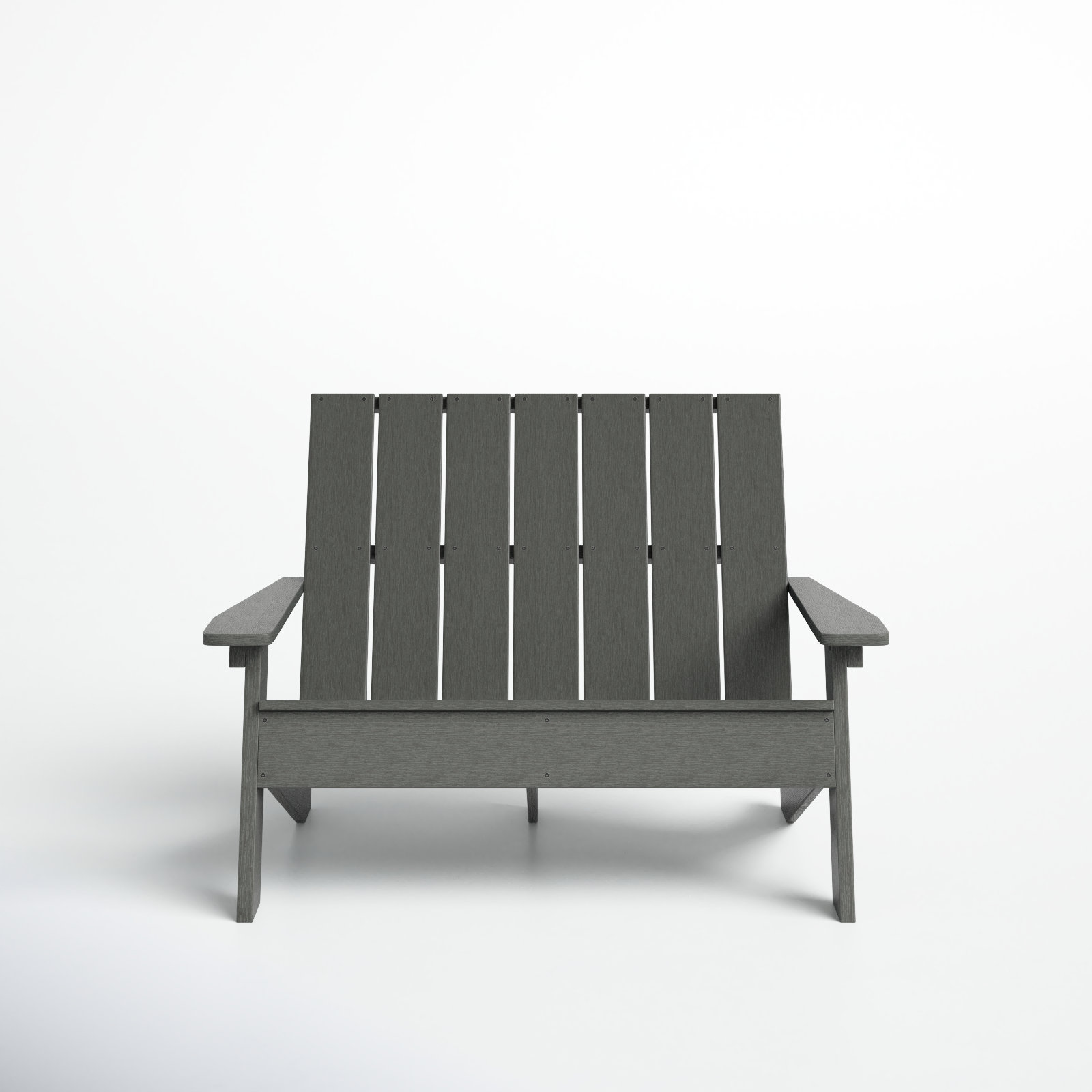 Byrnes Recycled Plastic Double Adirondack Loveseat, Coastal Teak