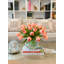 Real Touch Tulip Table Centerpiece In Bubble Glass Vase-335755289